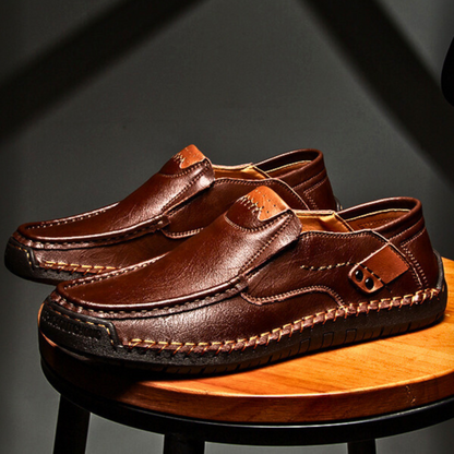 Mocassin sans lacets à coutures apparentes pour hommes | Idéal pour les sorties en journée