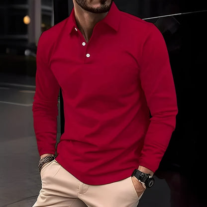 Polo À Col Classique avec Manches Longues pour Homme | Idéal pour Un Usage Quotidien