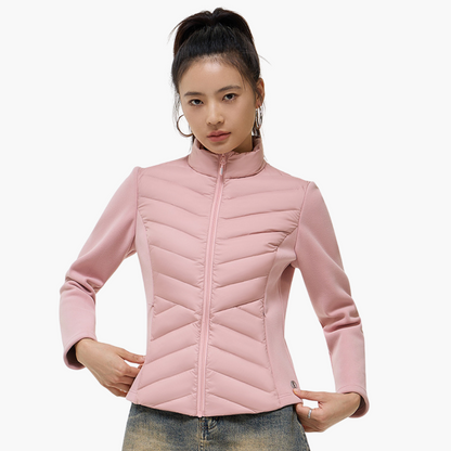 Veste Hybride à Fermeture Éclair et Panneaux pour Femme | Idéale pour les Activités Extérieures et la Mi-Saison