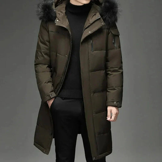 Parka Longue avec Capuche Ajustable pour Homme | Idéale pour Temps Froid en Extérieur