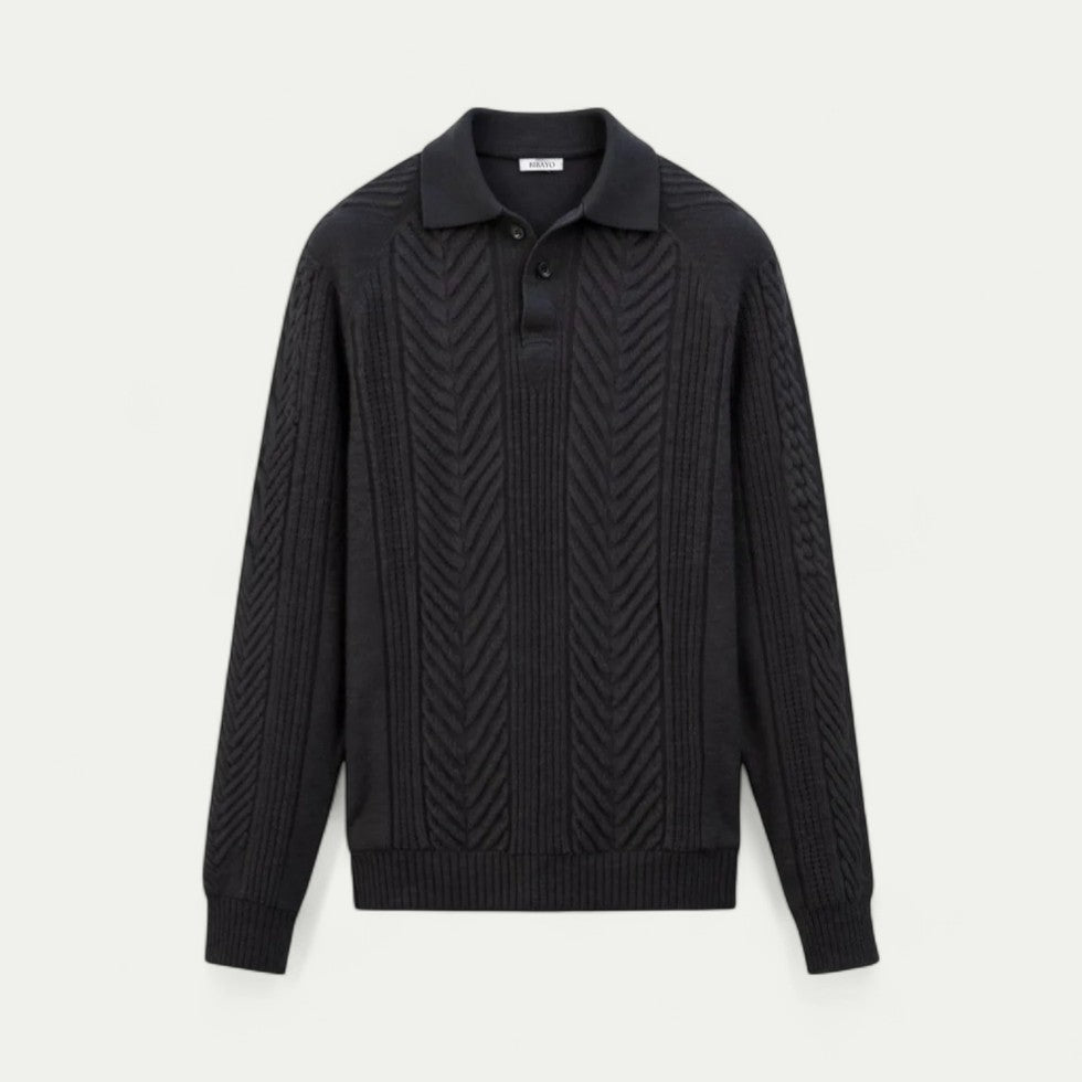 Chemise Tricotée à Manches Longues avec Col Polo pour Homme | Idéale pour la Mi-Saison