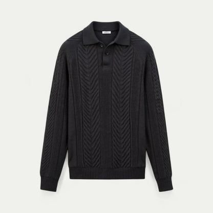 Chemise Tricotée à Manches Longues avec Col Polo pour Homme | Idéale pour la Mi-Saison