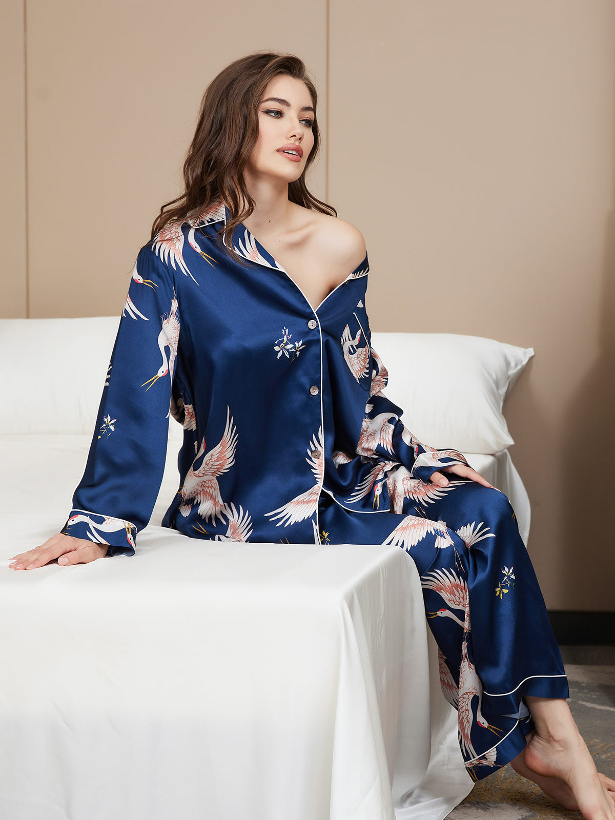 Ensemble De Pyjama 2 Pièces avec Bordure Contrastée pour Femme | Idéal pour Le Sommeil Et La Détente À La Maison