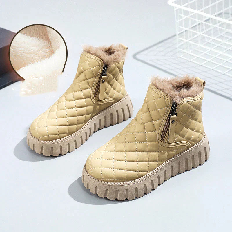 Bottes à Plateforme avec Fermeture Zippée Latérale pour Femmes | Idéal pour l’Hiver