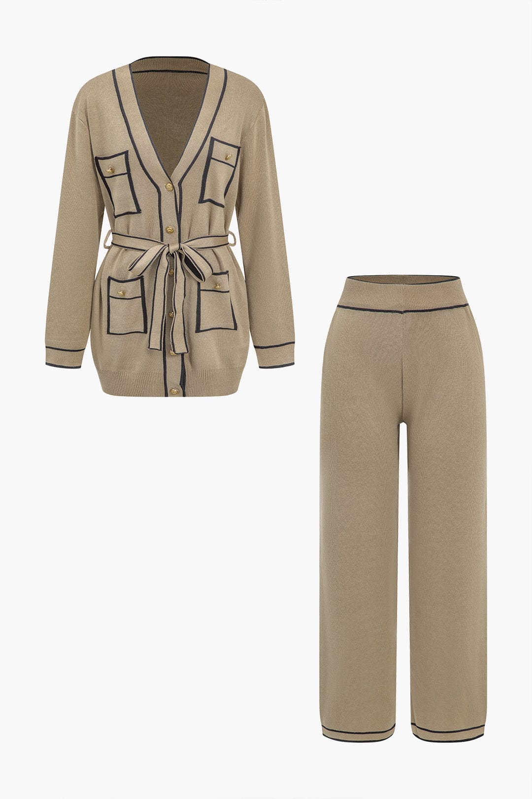 Ensemble Deux Pièces avec Cardigan Long et Pantalon Large pour Femme | Idéal pour le Quotidien et le Bureau