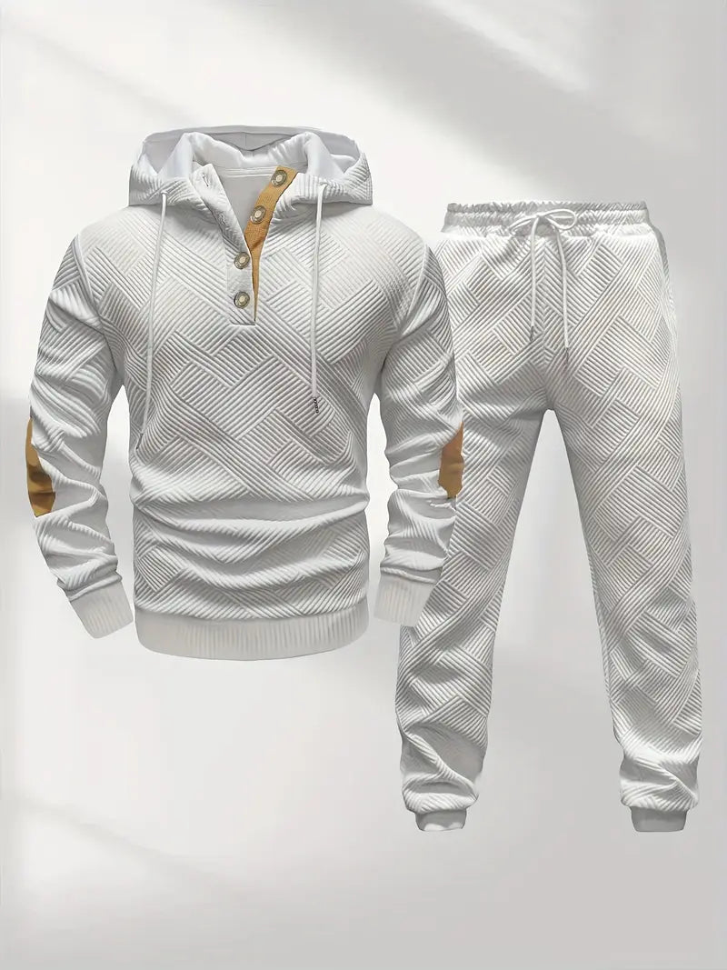 Ensemble Survêtement Texturé avec Capuche et Cordon de Serrage pour Homme | Idéal pour Usage Quotidien
