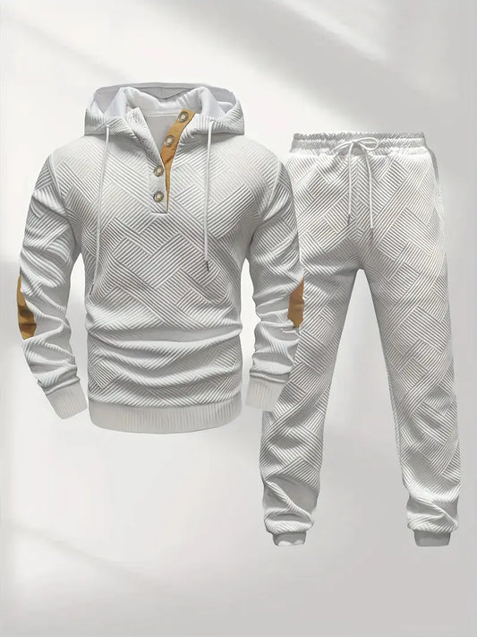 Ensemble Survêtement Texturé avec Capuche et Cordon de Serrage pour Homme | Idéal pour Usage Quotidien