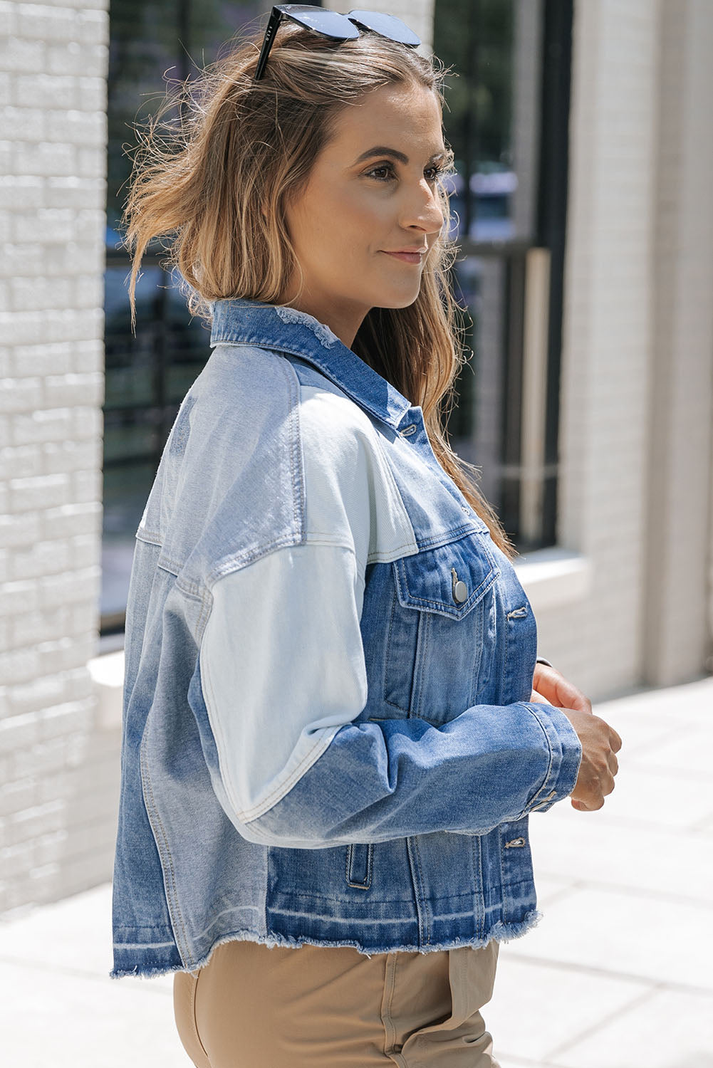 Veste avec panneaux patchwork pour femmes