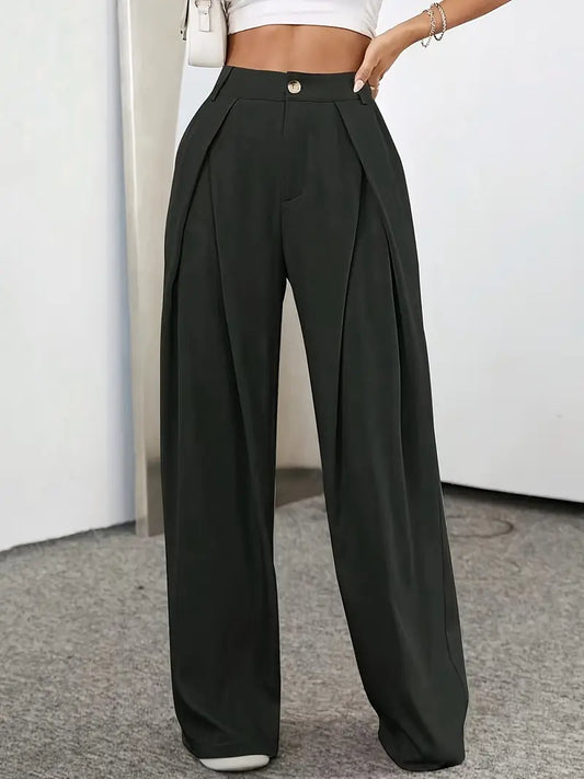 Pantalon Plissé à Taille Haute pour Femme | Idéal pour le Bureau et les Sorties Décontractées