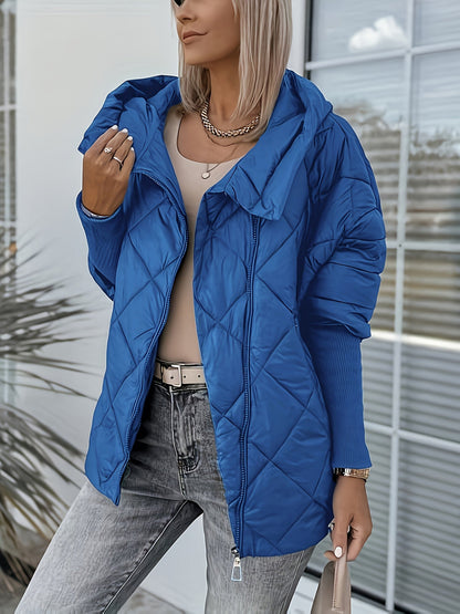 Veste Matelassée Avec Capuche Et Fermeture À Glissière Pour Femmes | Idéal Pour Usage Quotidien Et Activités Extérieures