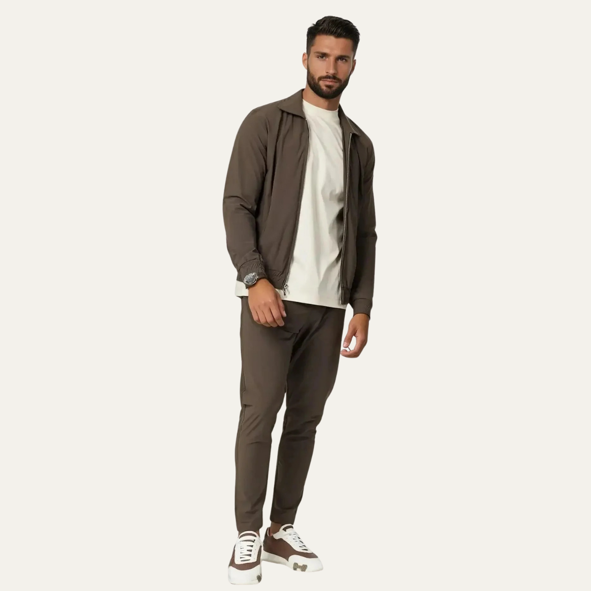 Ensemble Coordonné avec Veste Zippée et Pantalon pour Homme | Idéal pour les Déplacements ou la Détente