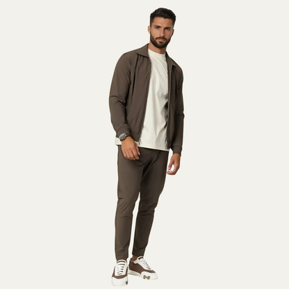 Ensemble Coordonné avec Veste Zippée et Pantalon pour Homme | Idéal pour les Déplacements ou la Détente