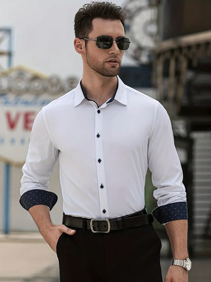 Chemise À Manches Longues pour Homme avec Col Classique | Idéale pour Le Bureau
