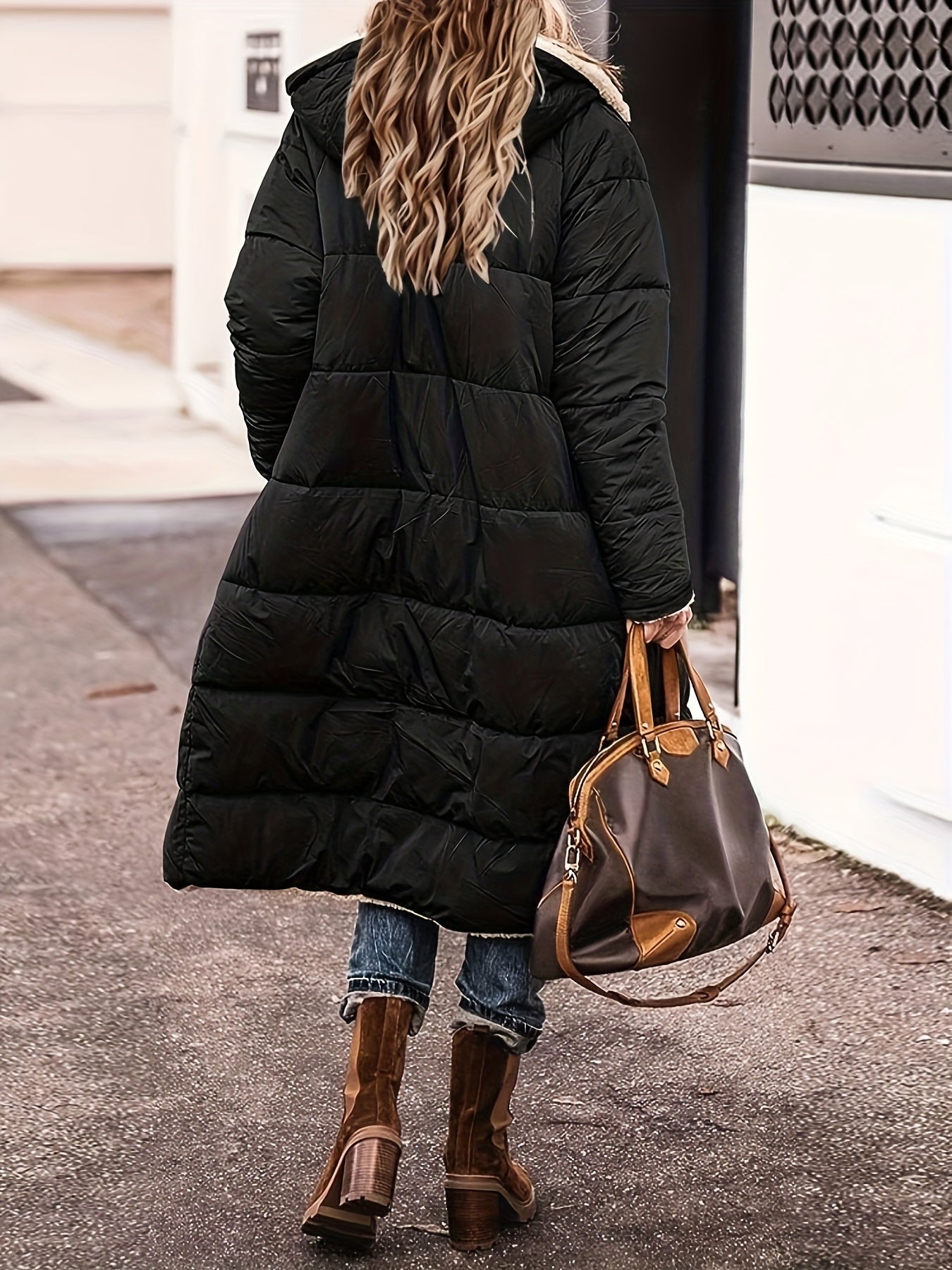 Manteau Long Matelassé avec Doublure en Polaire pour Femme | Idéal pour l’Hiver