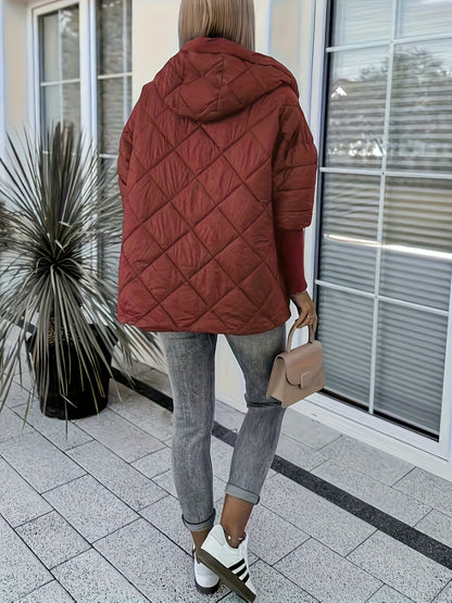 Veste Matelassée Avec Capuche Et Fermeture À Glissière Pour Femmes | Idéal Pour Usage Quotidien Et Activités Extérieures