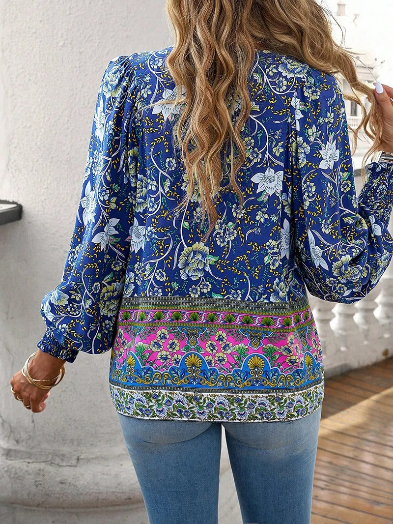 Blouse à Manches Chauve-Souris avec Imprimé Floral pour Femmes | Idéal pour l’Été