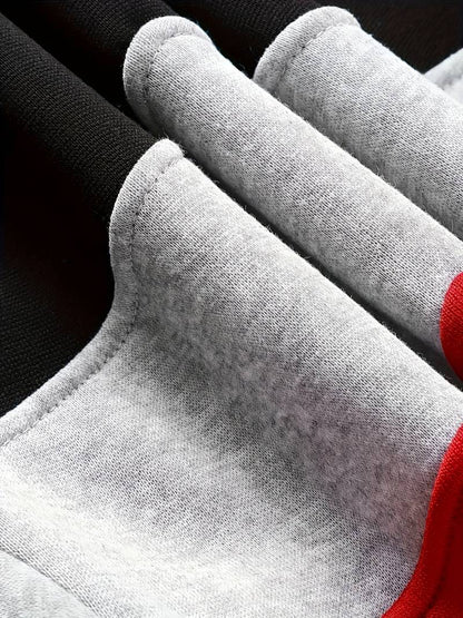 Sweat à capuche colorblock manches longues pour hommes