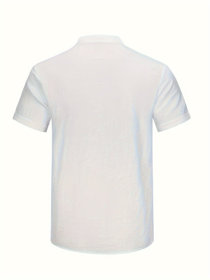 Chemise col montant coupe droite pour hommes