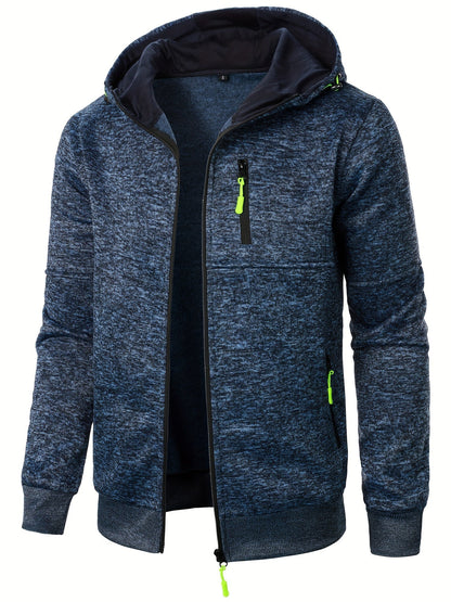 Veste Zippée À Capuche Avec Poches Multiples Pour Homme | Idéal Pour Usage Quotidien Et Activités Extérieures