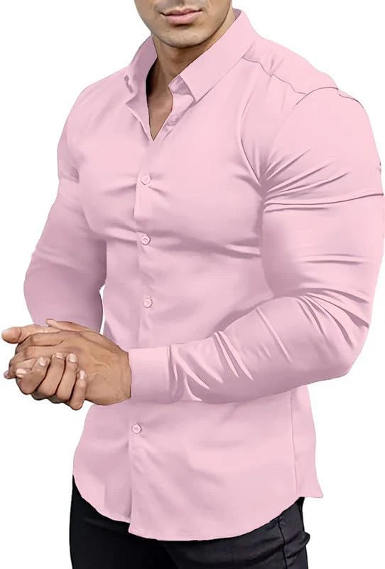 Chemise Slim-Fit Sans Repassage avec Tissu Extensible pour Homme | Idéale pour le Bureau ou les Sorties