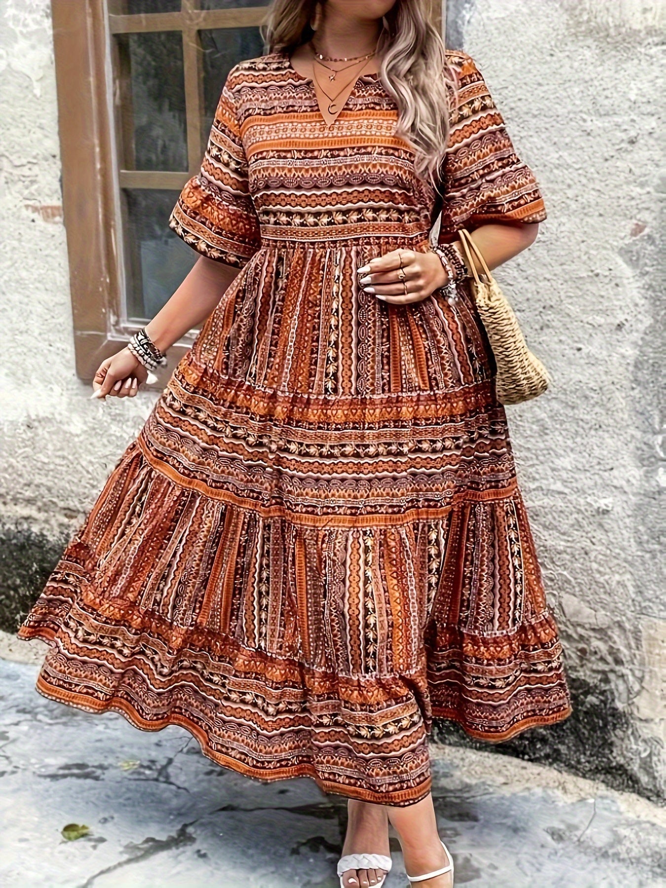 Robe À Motif Bohème Pour Femme | Idéale Pour Le Quotidien Et Les Sorties Décontractées