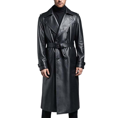 Trench-Coat Long à Double Boutonnage avec Poches Fonctionnelles pour Homme | Idéal pour Mi-Saison