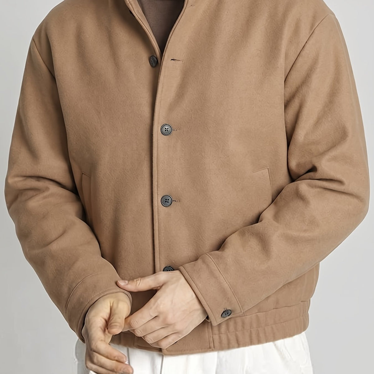 Blouson bomber boutonné pour hommes