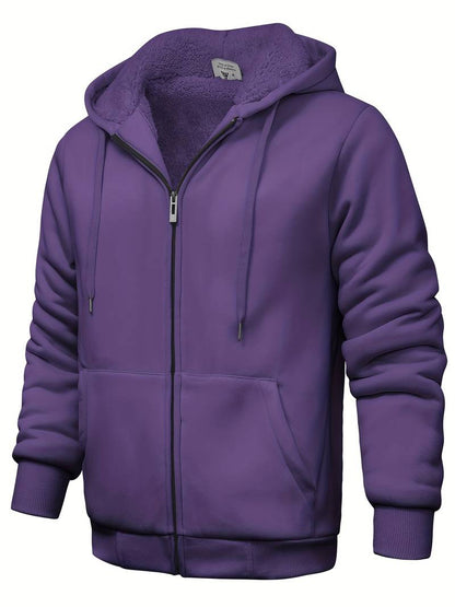 Sweat À Capuche Uni Avec Fermeture Zippée Pour Homme | Idéal Pour Un Usage Quotidien