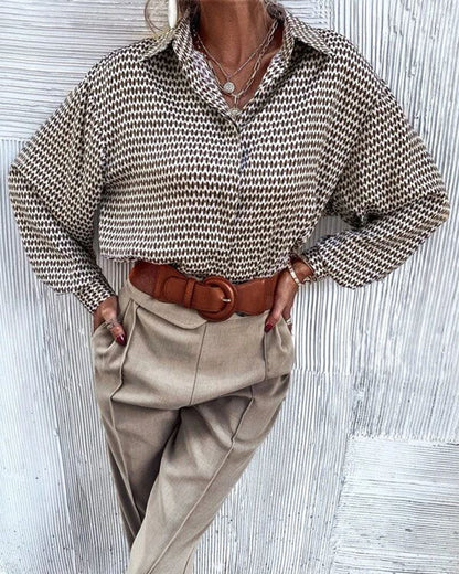 Blouse avec Imprimé et Fermeture Boutonnée pour Femme | Idéale pour le Printemps