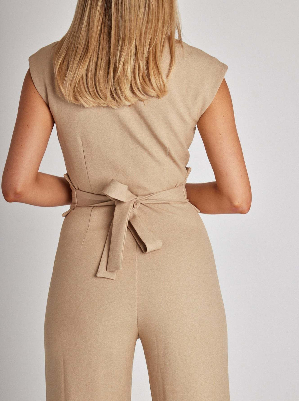 Combinaison Une Pièce Sans Manches Avec Jambes Larges Et Ceinture Ajustable Pour Femmes | Idéal Pour Mi-Saisons