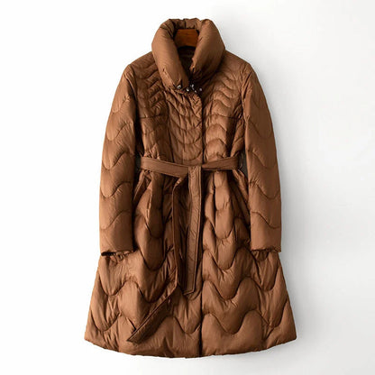 Manteau Long Matelassé avec Capuche pour Femme | Idéal pour La Saison Froide