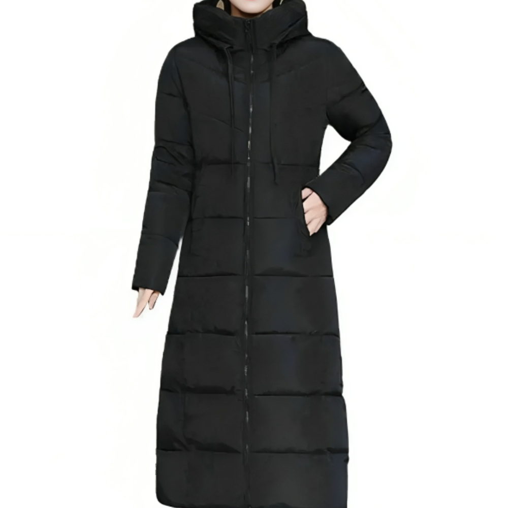 Manteau d’Hiver Long Matelassé avec Capuche pour Femme | Idéal pour l’Automne et l’Hiver