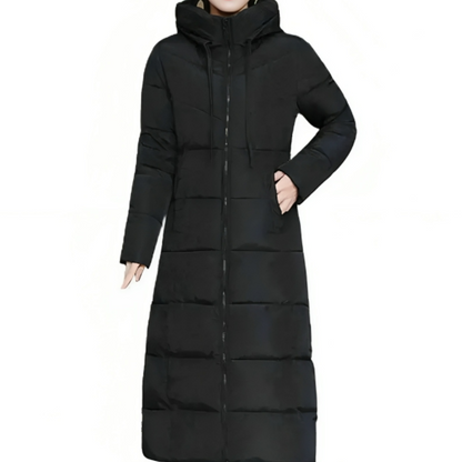 Manteau d’Hiver Long Matelassé avec Capuche pour Femme | Idéal pour l’Automne et l’Hiver