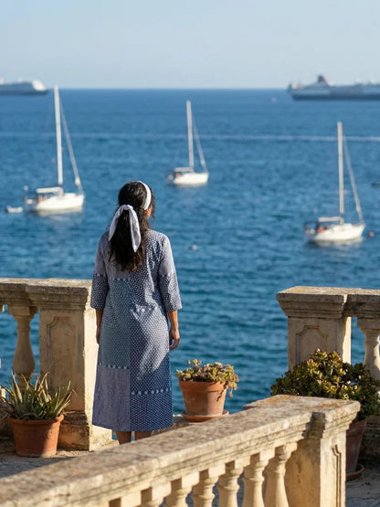 Robe midi à motifs patchwork pour femmes