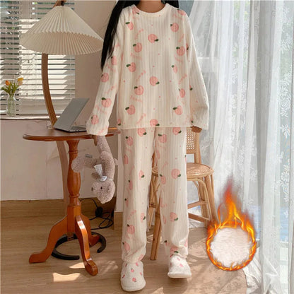 Pyjama Long à Manches Longues avec Coupe Ample pour Femmes | Idéal pour l’Hiver