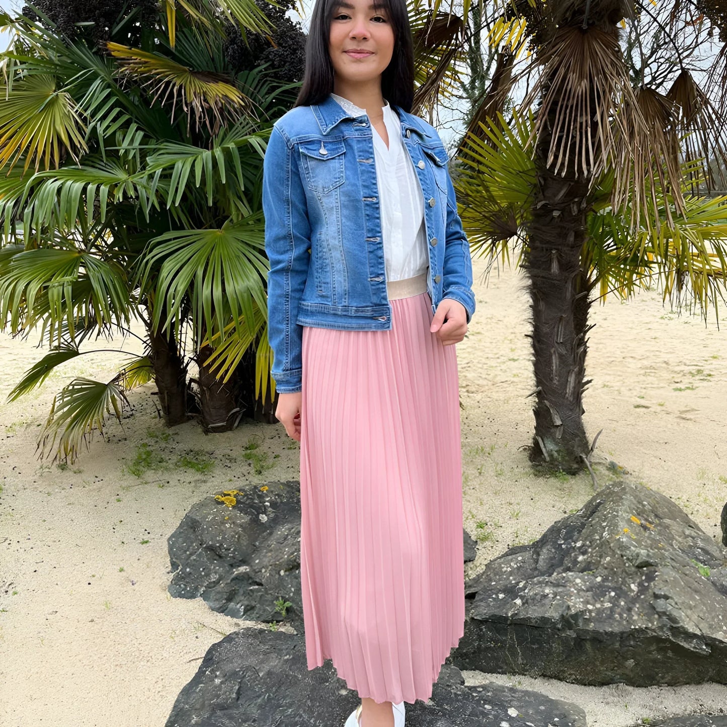 Jupe Plissée Longue Avec Ceinture Dorée Pour Femme | Idéale Pour Le Quotidien Et Les Occasions Planifiées