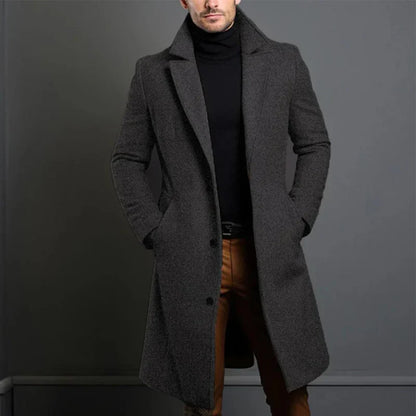 Manteau Long à Col Classique pour Homme | Idéal pour les Journées Fraîches