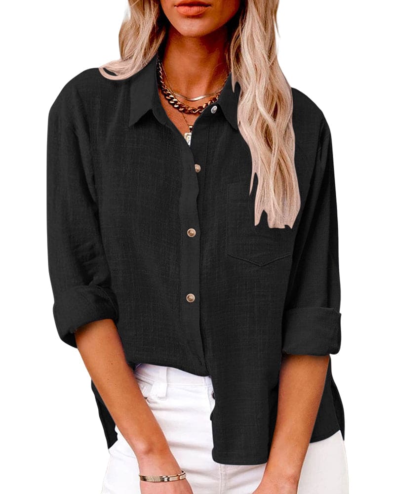 Chemise Boutonnée À Coupe Décontractée Pour Femme | Idéale Pour Les Tenues Décontractées Et Semi-Formelles