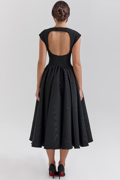 Robe Midi Avec Taille Ajustée Et Jupe Fluide Pour Femmes | Idéal Pour Événements Formels