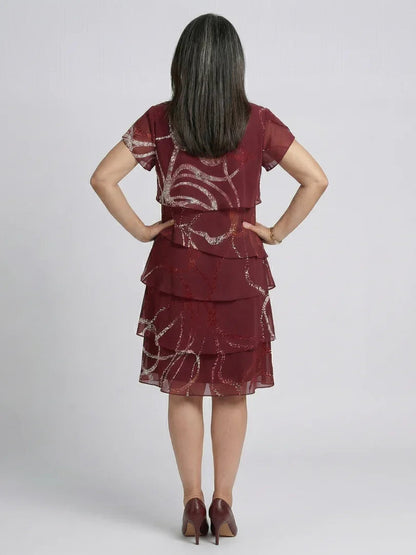 Robe à volants superposés pour femmes