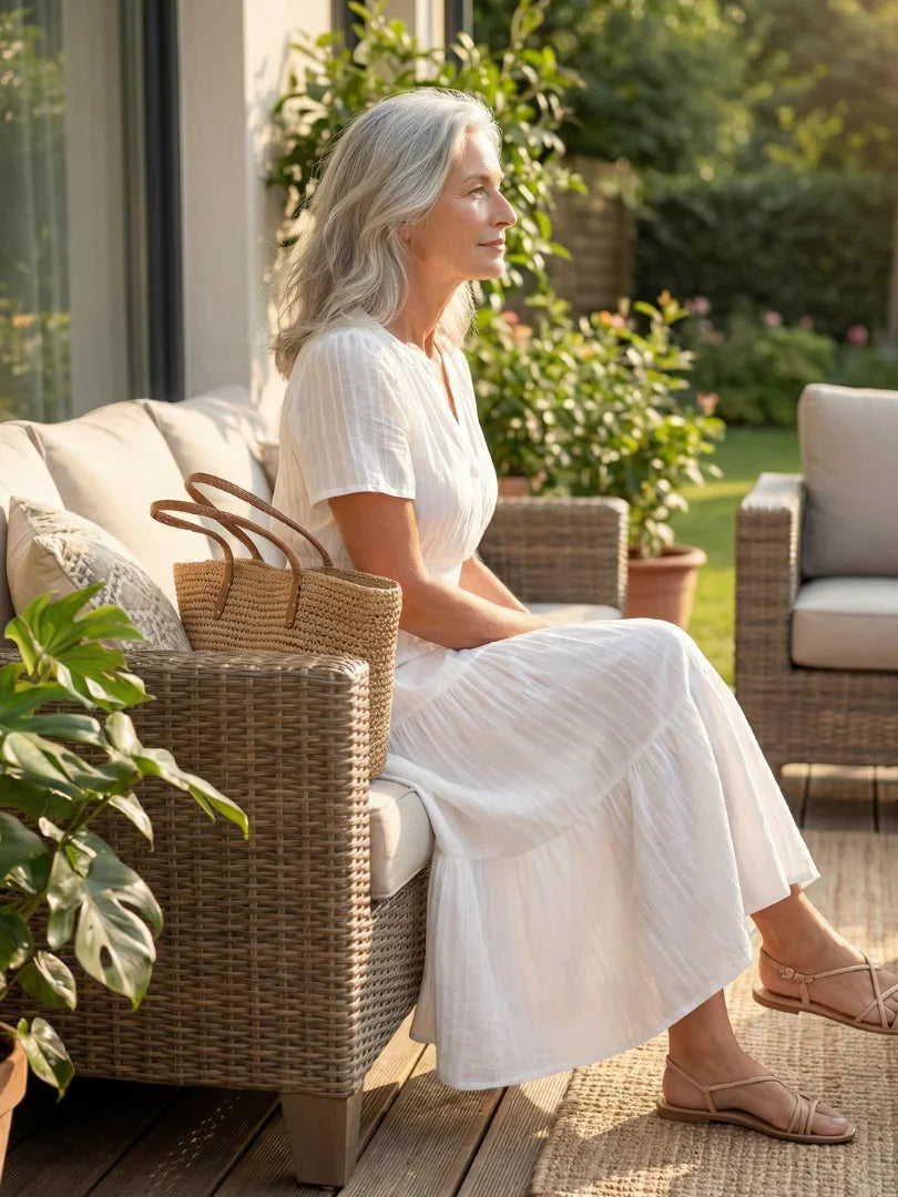 Robe maxi col fendu pour femmes