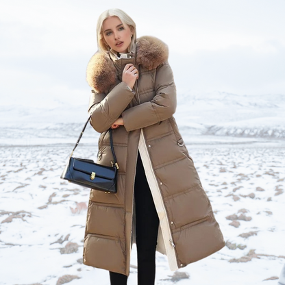 Manteau d’Hiver Long pour Femme avec Coupe Cintrée et Manches Longues | Idéal pour la Saison Froide
