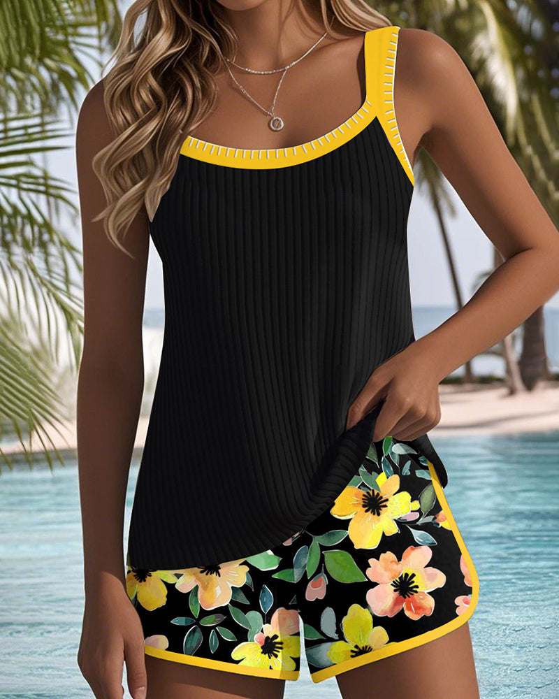 Tankini Deux Pièces avec Haut Long pour Femmes | Idéal pour la Plage et la Piscine