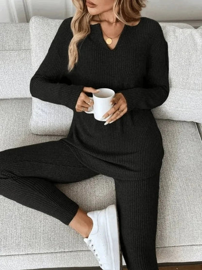 Ensemble Deux Pièces Avec Top À Manches Longues Et Leggings Pour Femmes | Idéal Pour Usage Quotidien