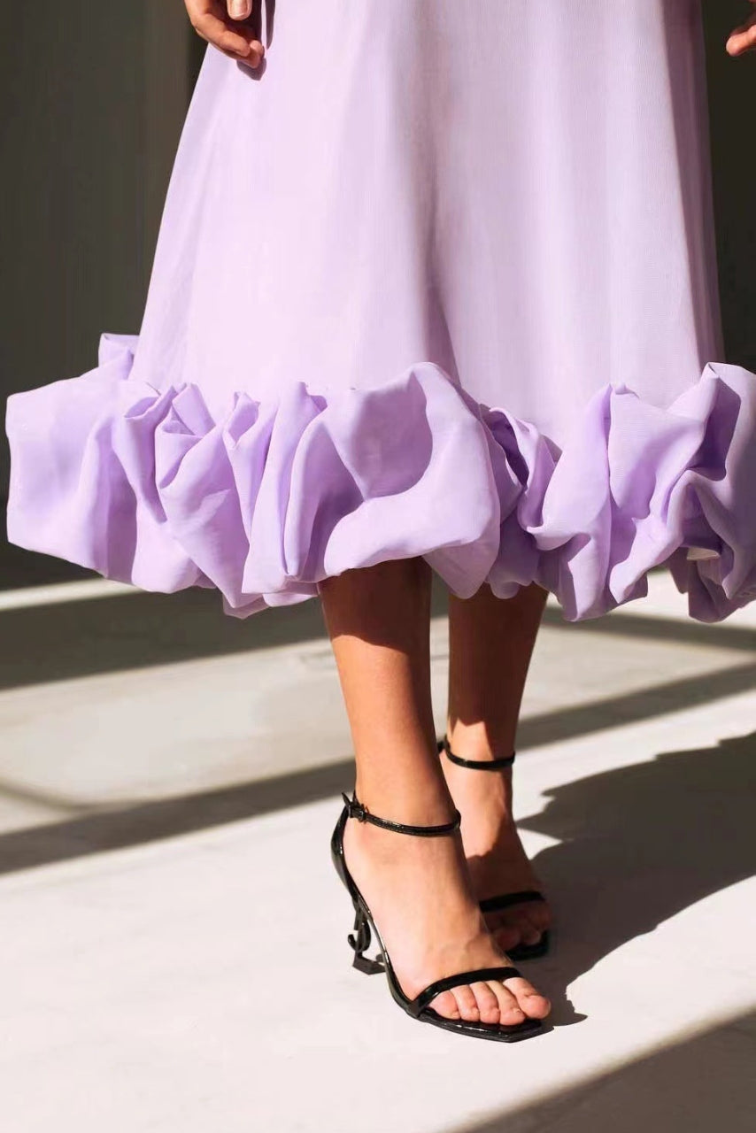 Robe Midi à Ourlet Volanté pour Femme avec Coupe Fluide pour Été | Idéale pour Usage Quotidien et Activités Estivales