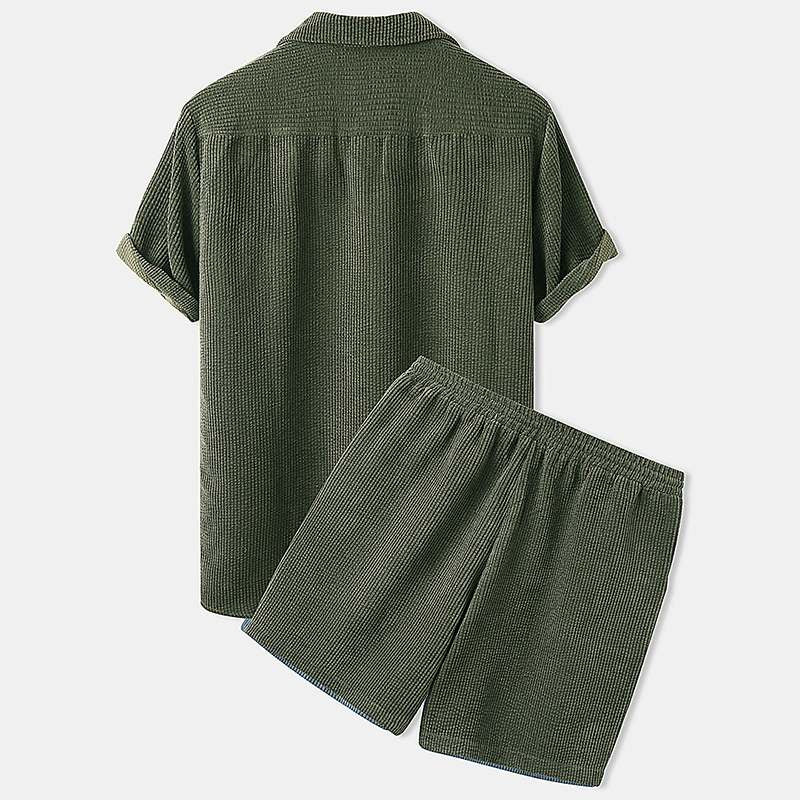 Ensemble Deux Pièces Avec Chemise Manches Courtes Et Short Pour Homme | Idéal Pour Usage Quotidien Estival
