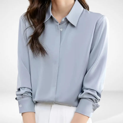 Blouse À Col Chemise Avec Coupe Fluide Pour Femmes | Idéal Pour Travail Et Usage Quotidien