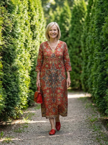 Robe midi imprimée pour femmes
