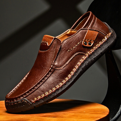 Mocassin sans lacets à coutures apparentes pour hommes | Idéal pour les sorties en journée