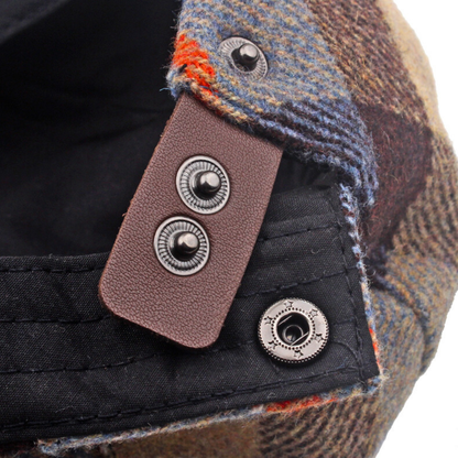 Casquette plate à carreaux pour hommes | Idéale pour l'automne et l'hiver